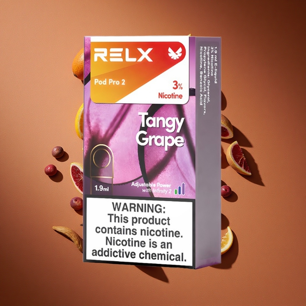 RELX Pod Pro 2 600 Pufova 3% Никотин Kiselo Grožđe 1.9 мл Е-течности 3 Režima (Eco, Smooth, Boost)