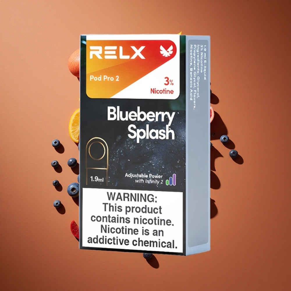 Relx Pod Pro 2 600 Pufova Borovnica Splash 3% Никотин 1.9 мл Е-течности 3 Režima Podešavanja