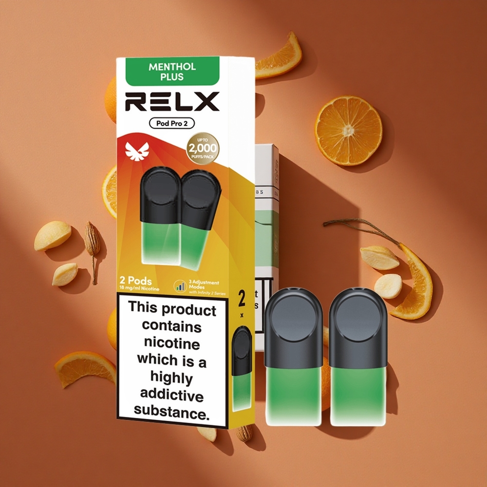 Relx Pod Pro 2 600 Pufova Menta-Mentol Plus 1.9 мл Е-течности 1.8% Никотин 3 režima napajanja