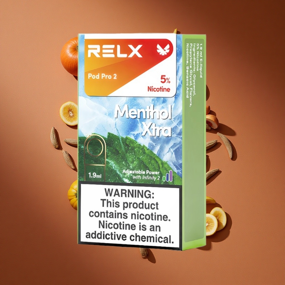 Relx Pod Pro 2 600 Pufova Mentol Xtra 5% Никотин 1.9 мл Е-течности Kapacitet 3 Nivoa Napona
