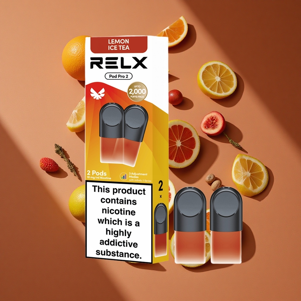 Relx Pod Pro 2 600 Pufova Čaj-Limun Ledeni Čaj 1.8% Никотин 1.9 мл Е-течности 3 Režima