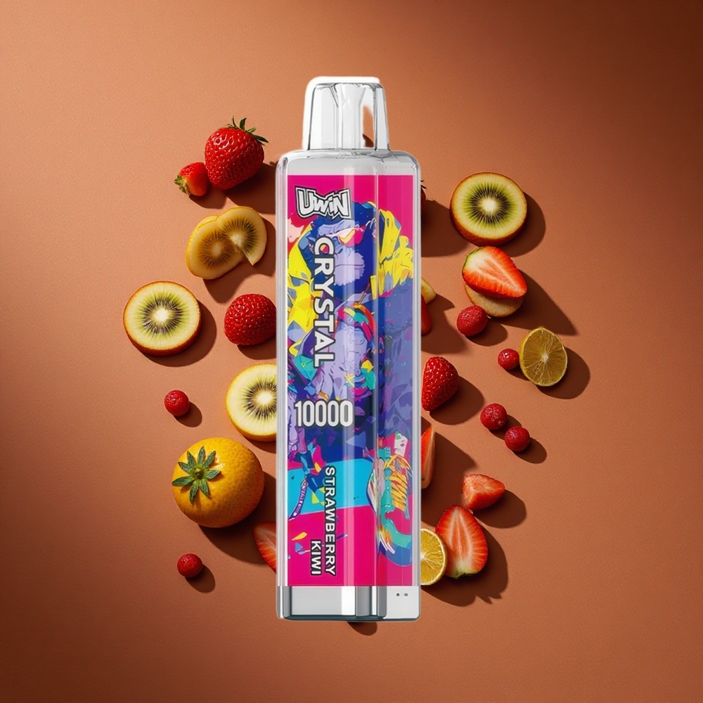 UWIN Crystal 10000 Pufova Dispozabil Vape Jagoda-Kivi RGB Svetla и 18 мл Е-течности