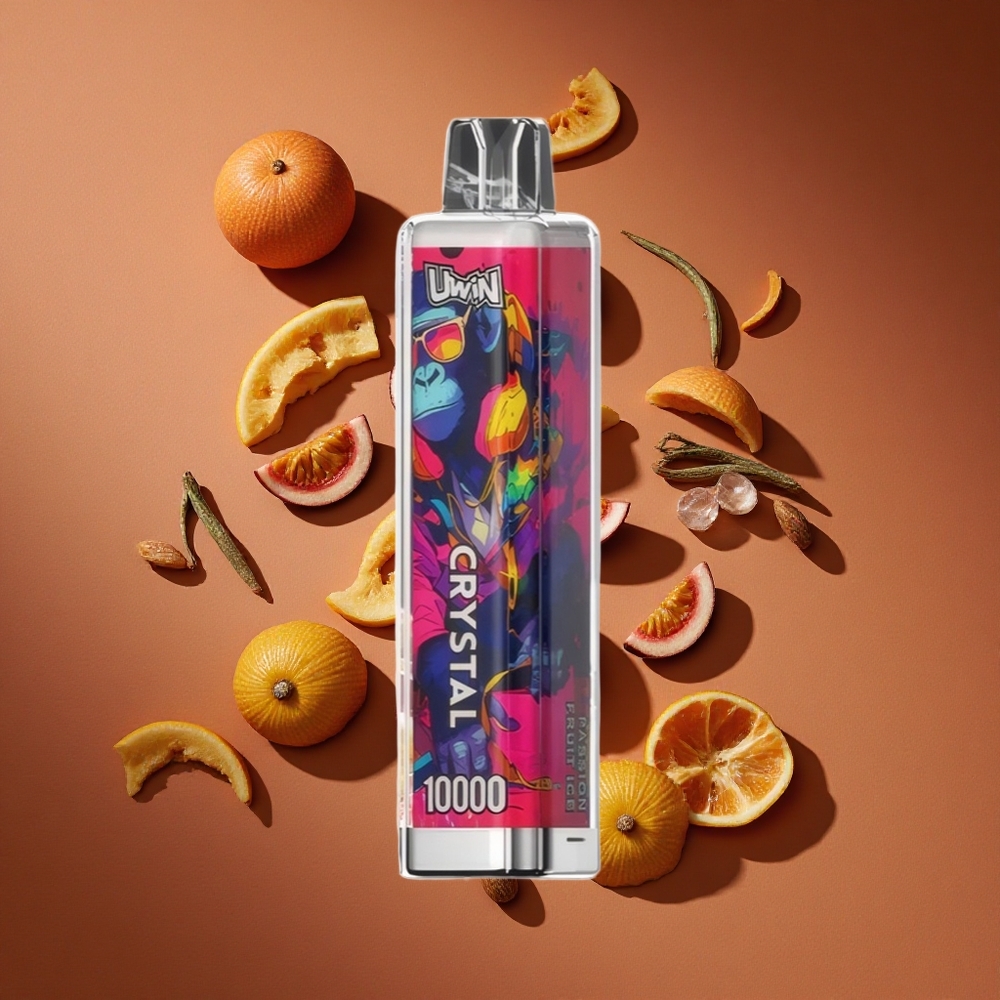 Uwin Crystal 10000 Puffs Једнократни Вапе Mrazna Voćna Pasija са RGB osvetljenjem и Тип-Ц пуњење