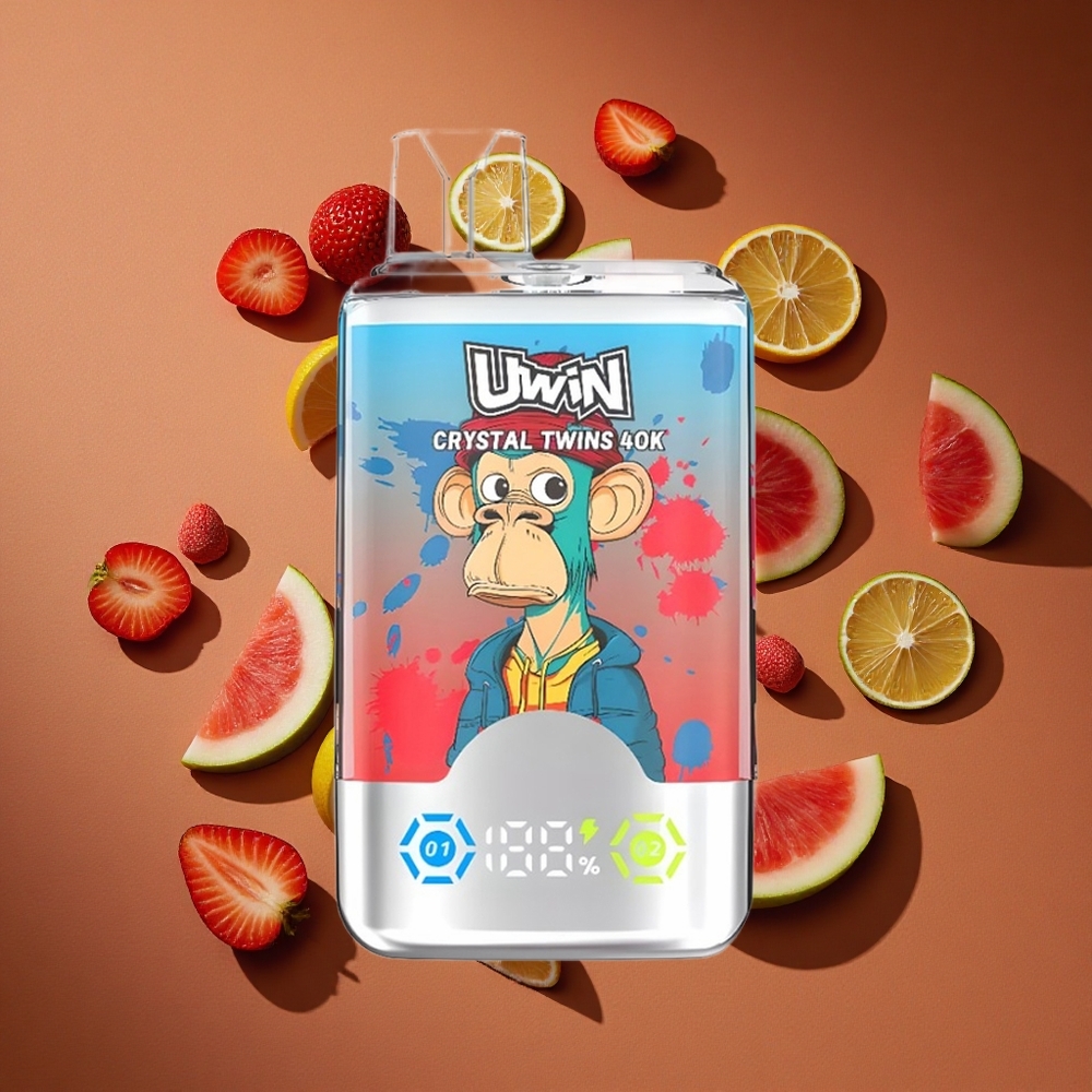 UWIN Crystal Twins 40000 Puffs Jagoda Lubenica Limun Latte 32 мл Е-течности 850 мАх батерија