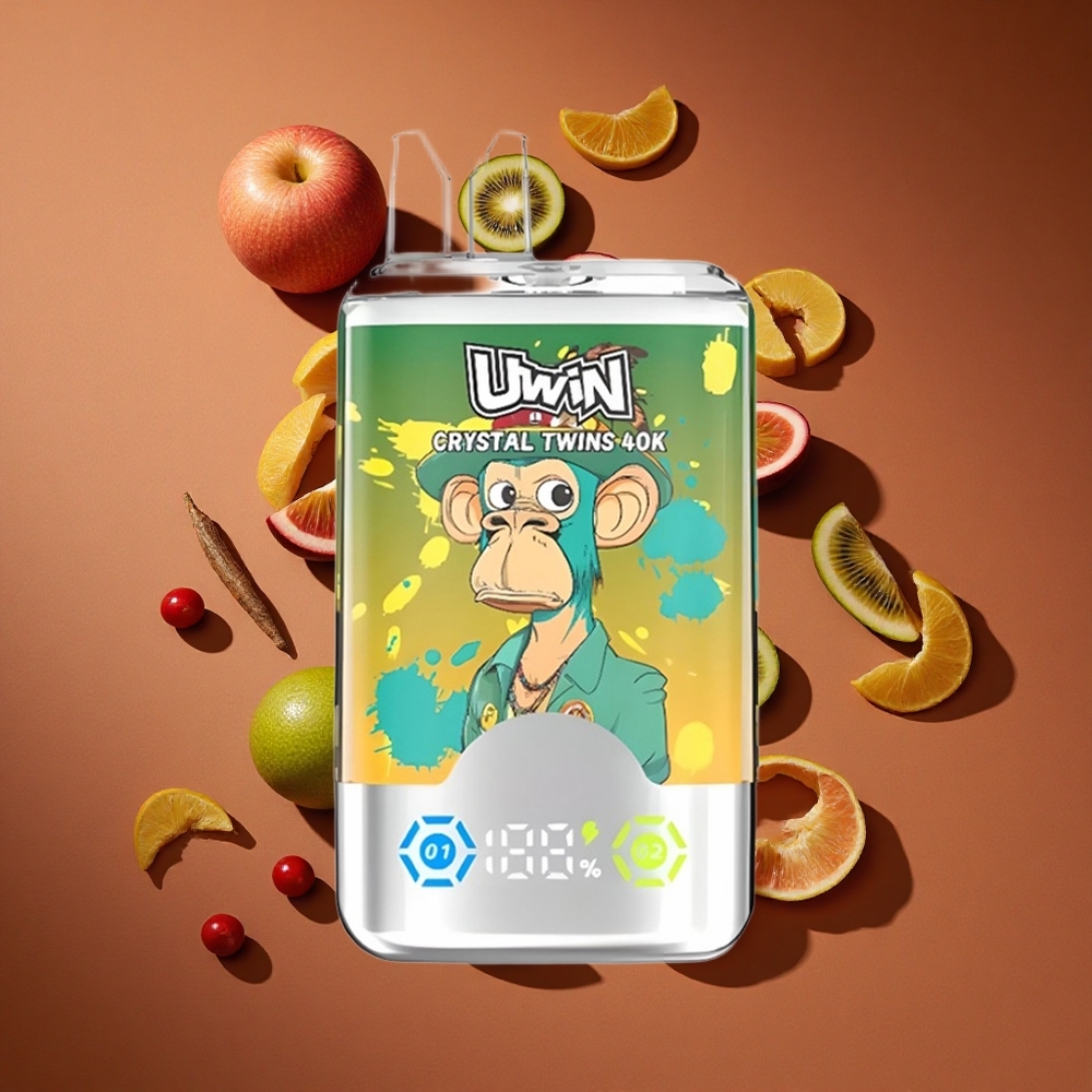 UWIN Crystal Twins 40000 Pufova Dva Ukusa Kiwi Pasulj Guava Dve Jabuke 32 мл Е-течности 0,6 Ohm Mesh