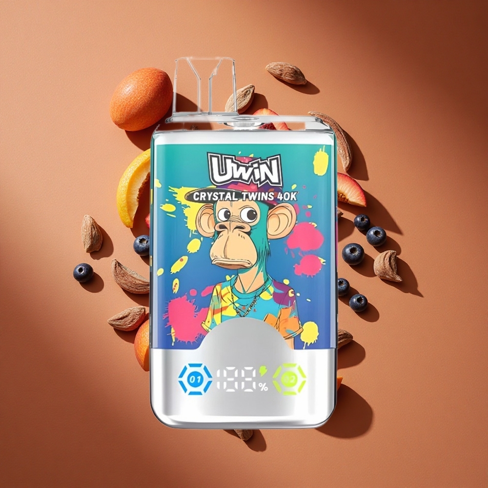 Uwin Crystal Twins 40000 Pufova Borovnica Led и Breskva Led са 32 мл Е-течности и 850 мАх батерија