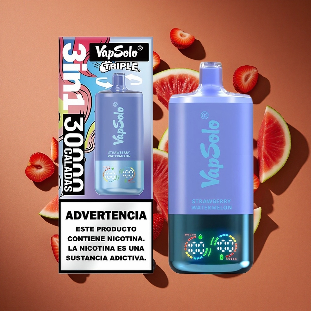 VapSolo Triple 30000 Pufova 3 Rezervoara Jagoda Lubenica & Borovnica Led