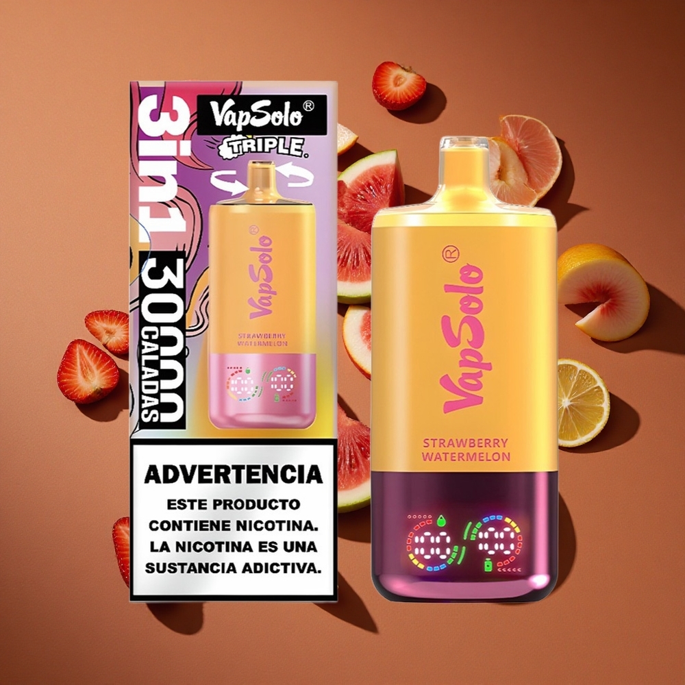 VapSolo Triple 30000 Pufova Jagoda Lubenica & Limun Breskva са 40 мл Е-течности E-Tekućine и 3 Rezervoara