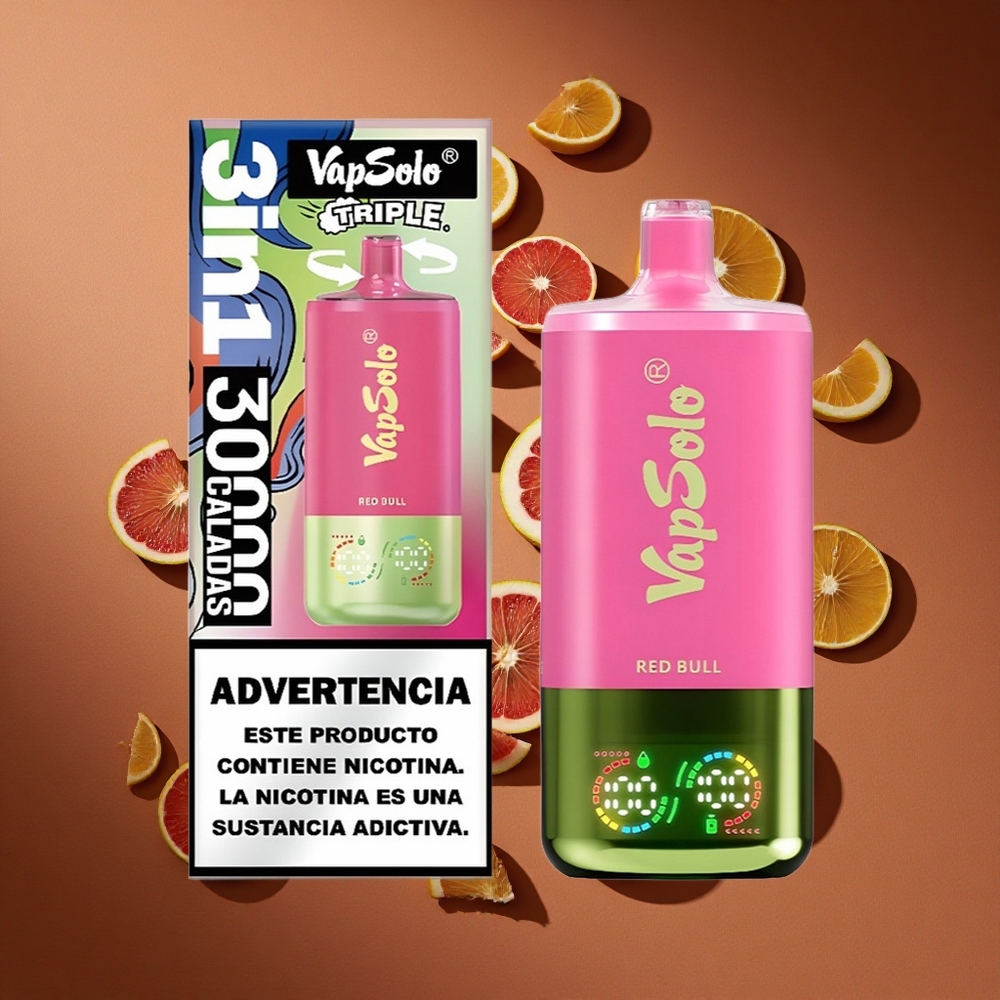 Vapsolo Triple 30000 Pufova Једнократни Вапе Crveni Bik 40 мл Е-течности 3 Rezervoara