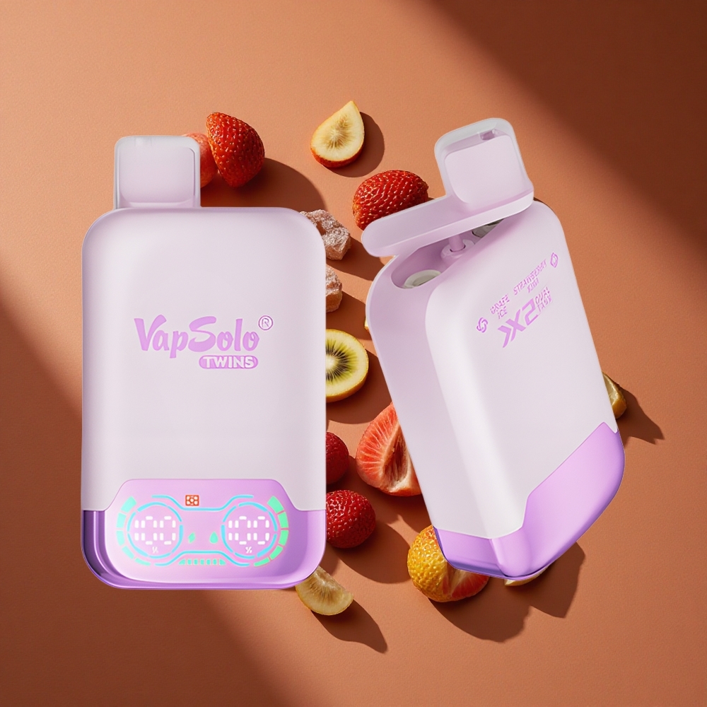 Vapsolo Twins 20000 Pufova Једнократни Вапе Grožđe Led & Jagoda Kivi Tip-C Punjenje 40мл Е-течности Ulja