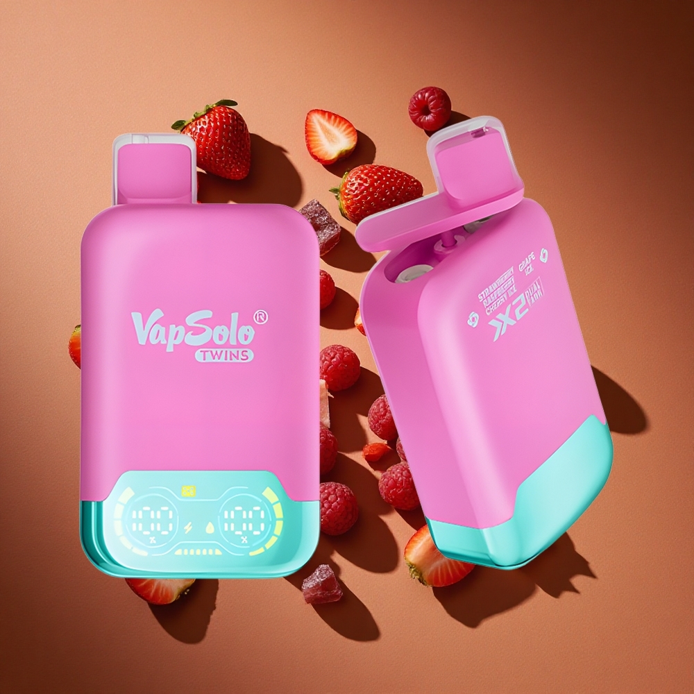 Vapsolo Twins 20000 Pufova Jagoda Malina Trešnja Led & Grožđe Led 40 мл Е-течности 2 Rezervoara Type-C