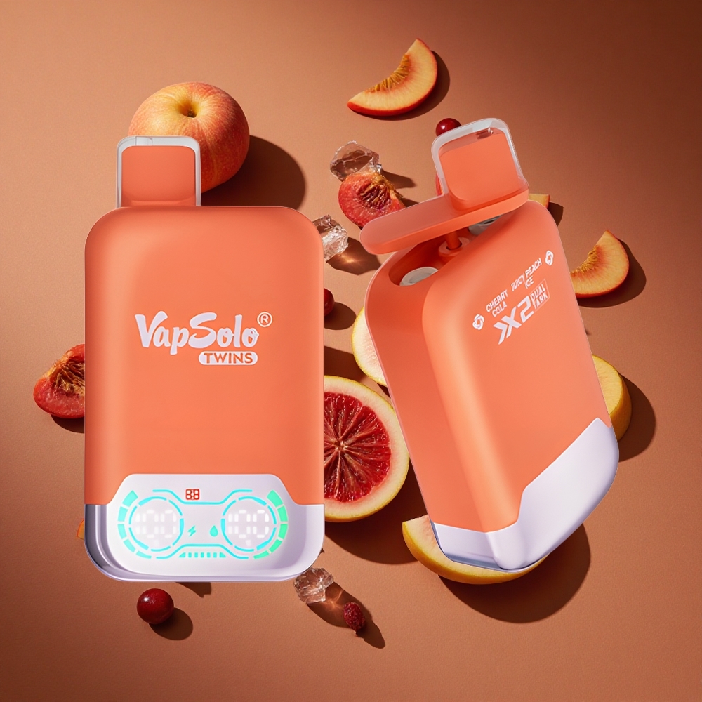 Vapsolo Twins 20000 Pufova Једнократни Вапе Trešnja Kola & Sočni Breskva Led 40 мл Е-течности 20mg/ml 50mg/ml Tip-C