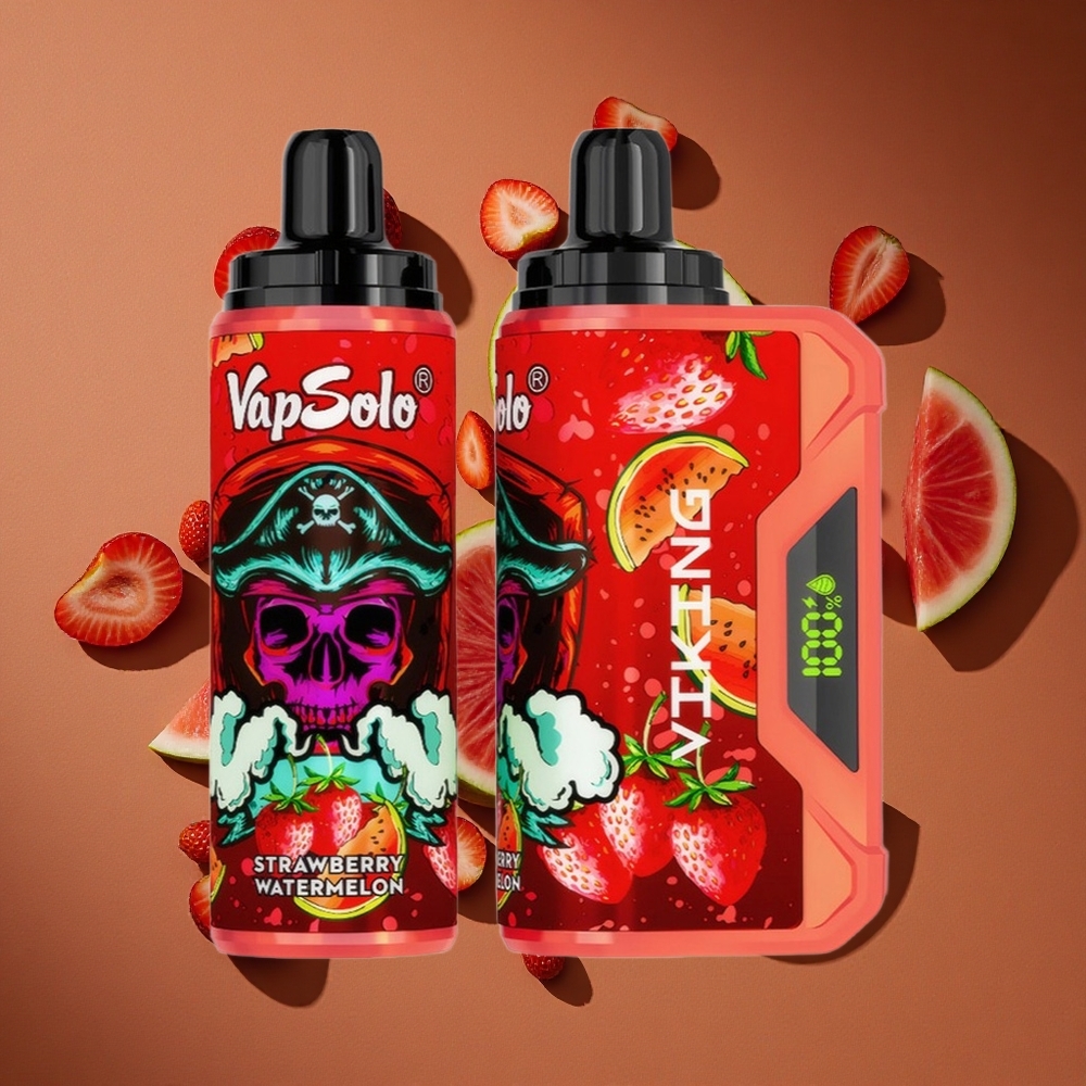 VapSolo VIKING 12000 Pufova Jednokratna Vape Jagoda Lubenica са 22 мл Е-течности и Тип-Ц пуњење