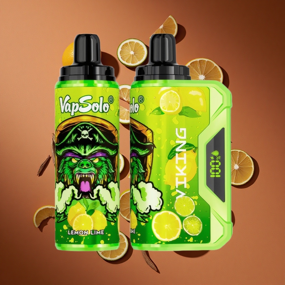 VapSolo VIKING 12000 Pufova Једнократни Вапе Limun-Laym са 22 мл Е-течности E-Tekućine и Тип-Ц пуњење