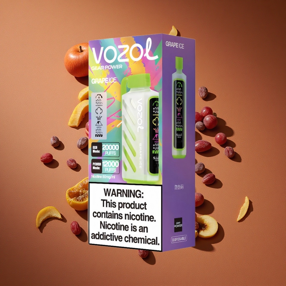 VOZOL Gear Power 20000 Pufova 20 мл Е-течности Дуал Месх Цоил Једнократни Вапе Grožđe Led