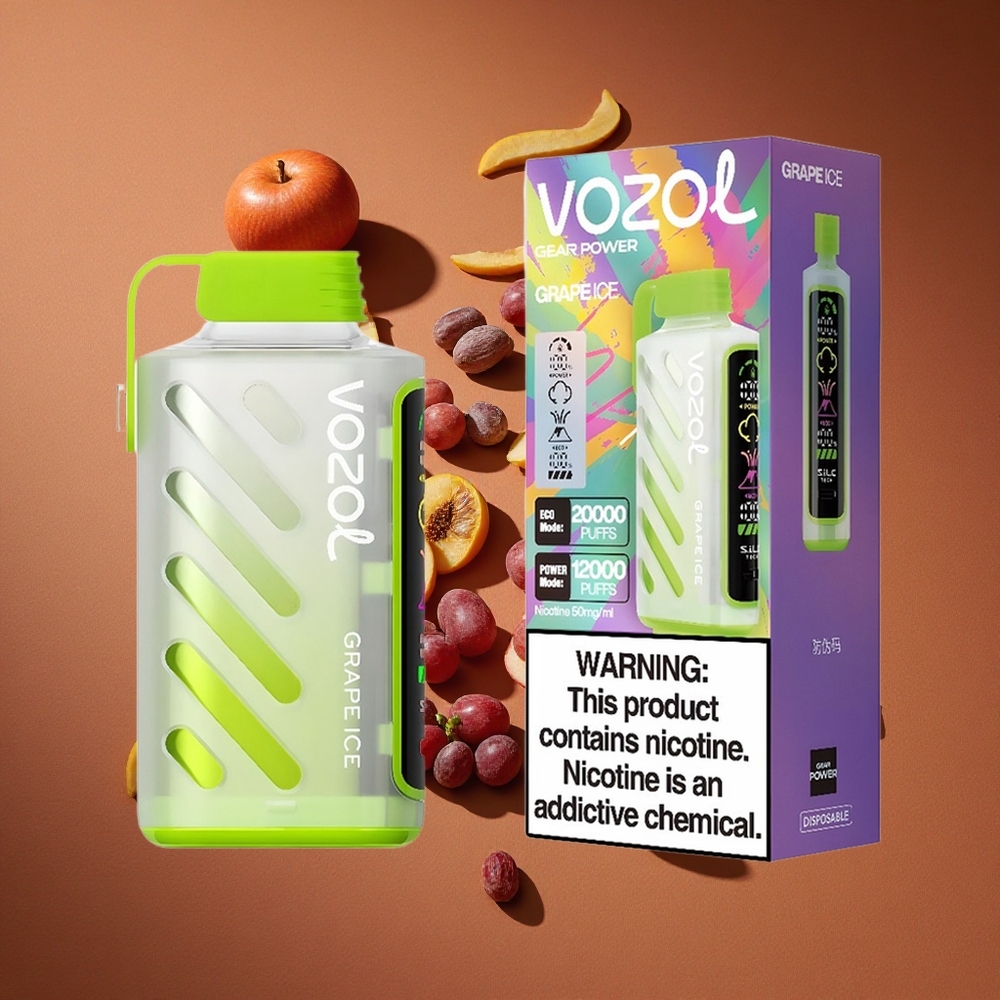 VOZOL Gear Power 20000 Pufova 20 мл Е-течности Дуал Месх Цоил Једнократни Вапе Grožđe Led