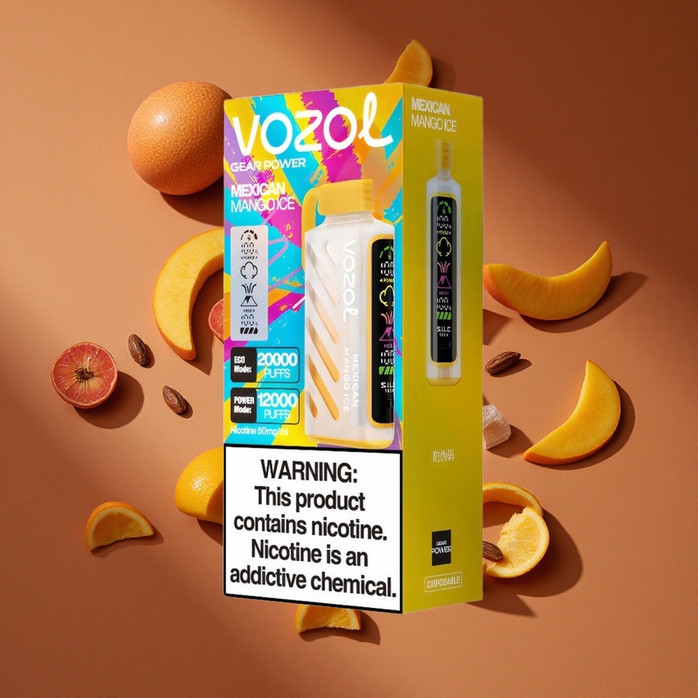 VOZOL Gear Power 20000 Pufovašaja Meksički Mango Led Дуал Месх Цоил 20 мл Е-течности