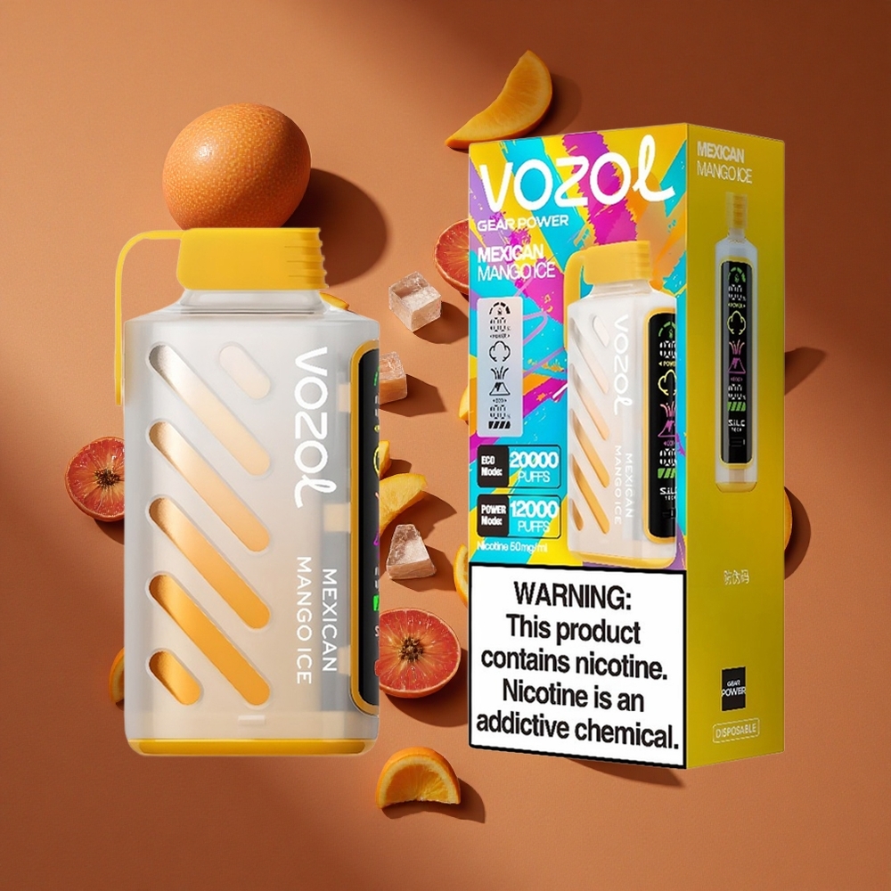 VOZOL Gear Power 20000 Pufovašaja Meksički Mango Led Дуал Месх Цоил 20 мл Е-течности