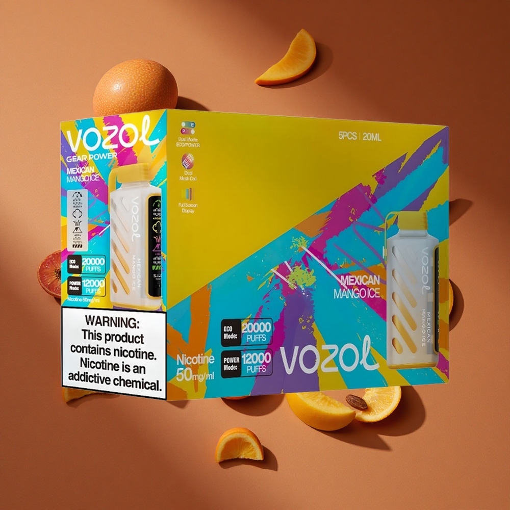VOZOL Gear Power 20000 Pufovašaja Meksički Mango Led Дуал Месх Цоил 20 мл Е-течности