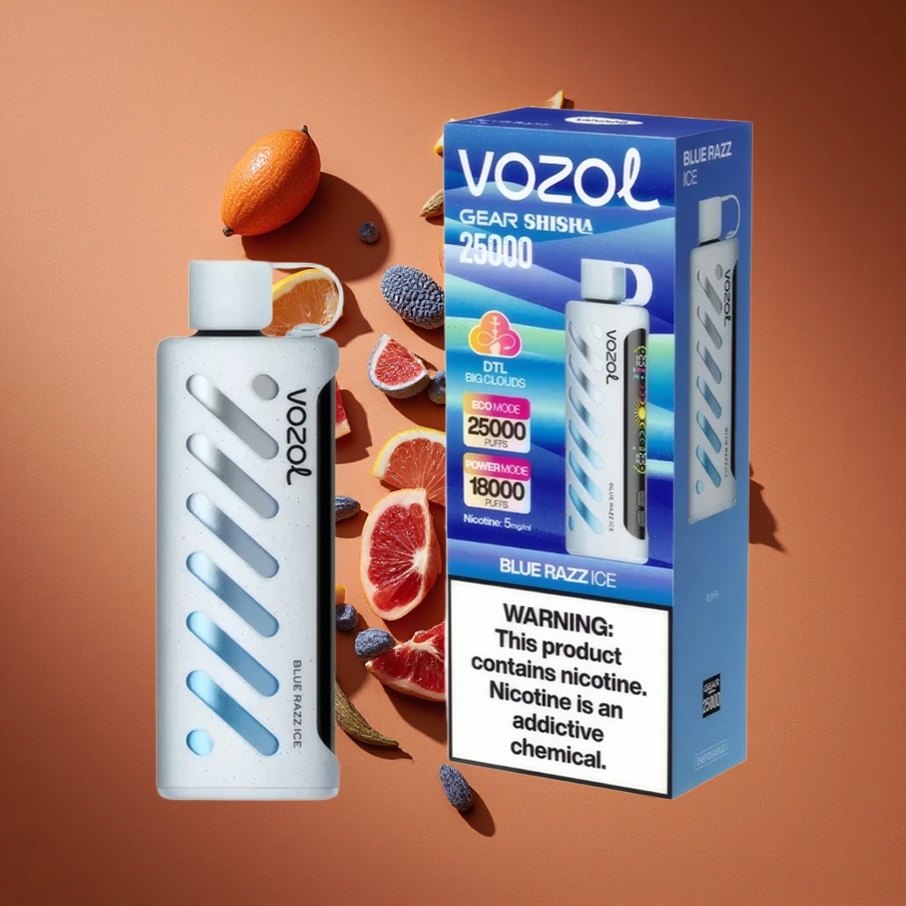 VOZOL Gear Shisha 25000 Pufova Dual Modes Plava Malina Led Shisha