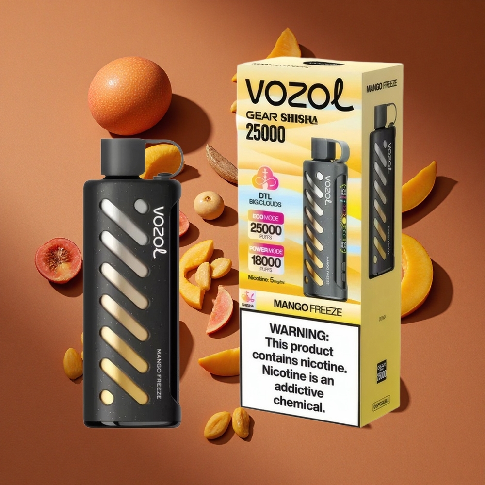VOZOL Gear Shisha 25000 Pufova + Dual Mreža Režimi Mango Zamrzavanje