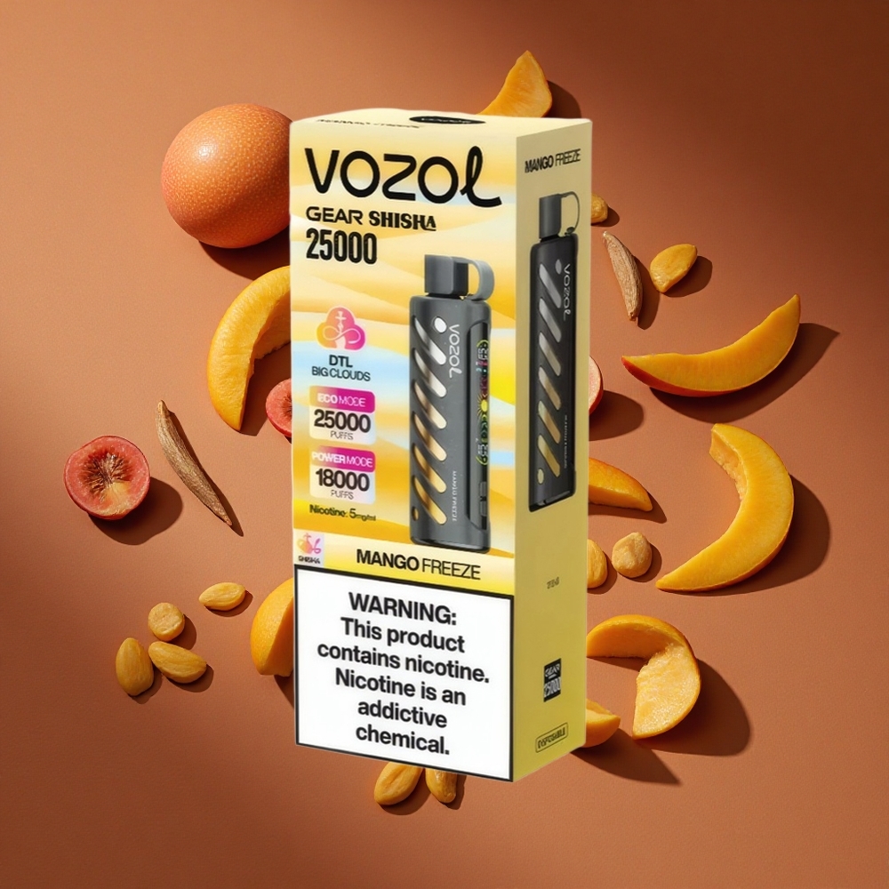 VOZOL Gear Shisha 25000 Pufova + Dual Mreža Režimi Mango Zamrzavanje