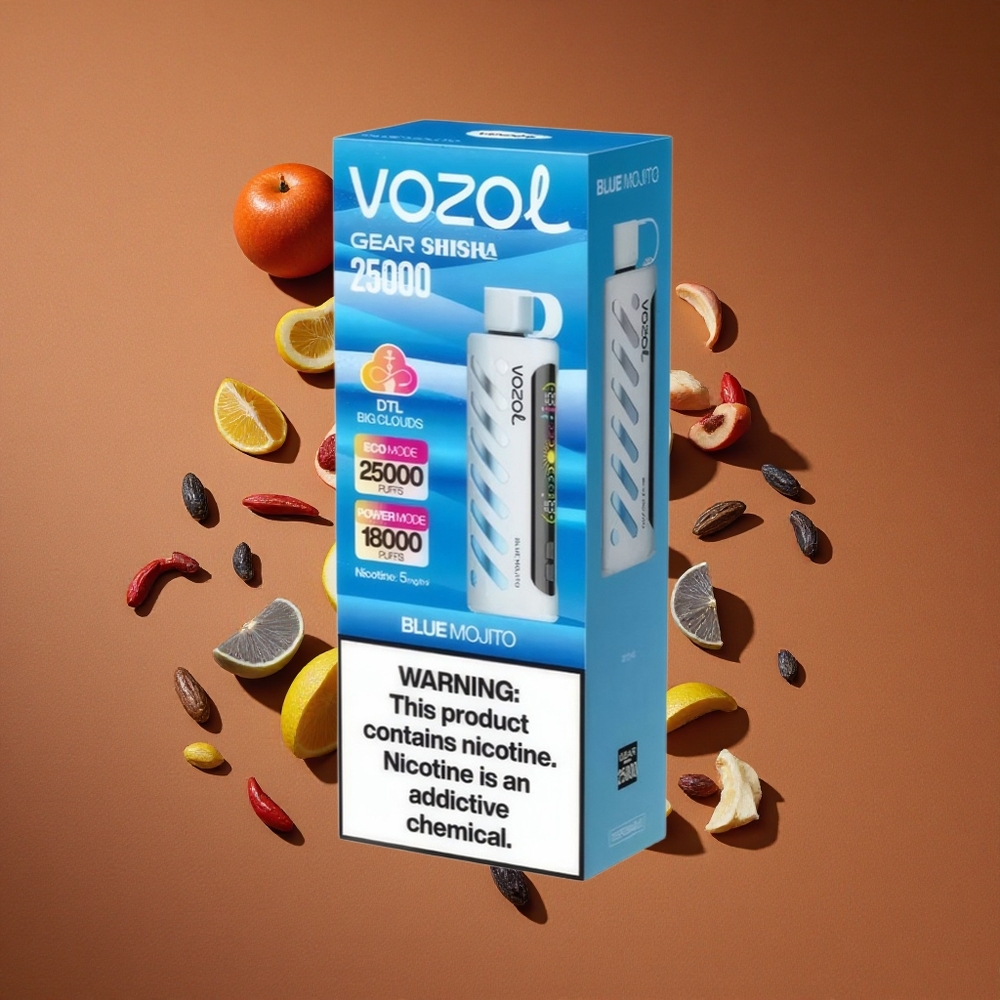 VOZOL Gear Shisha 25000 Pufova Plavi Mojito Dual Mreža 5mg/ml