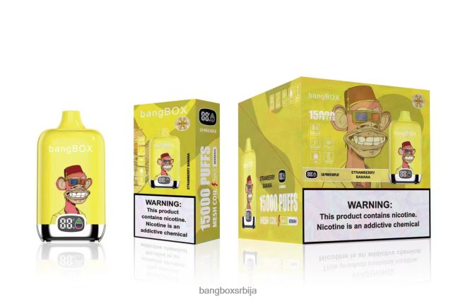 Bang Box 15000 пуффс јагода банана - Bang Box Vape Cena