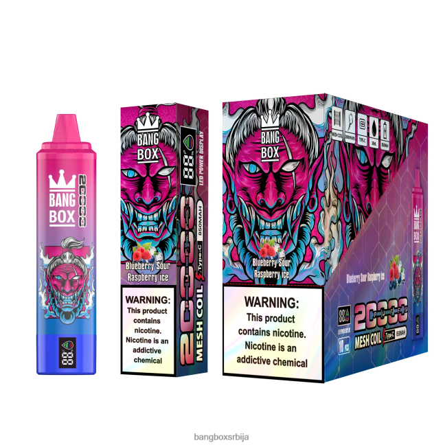 Bang Box Паметни екран са 20000 удисаја боровница кисела малина лед - Bang Box Vape Price