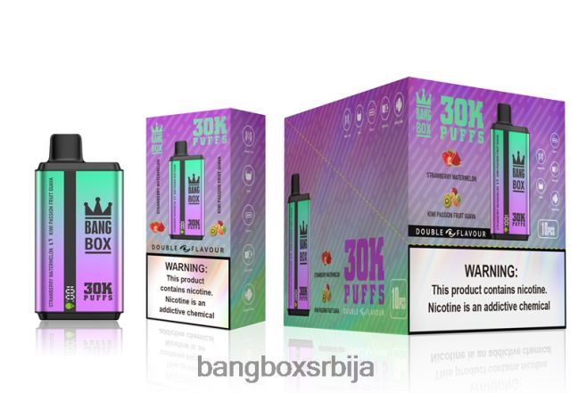 Bang Box 30000 пуффс двоструких укуса јагода лубеница и киви маракуја гуава - Bang Box Price
