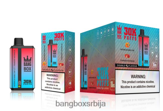 Bang Box 30000 пуффс двоструких укуса лубеница жвакаћа гума и лубеница од јагоде - Bang Box Puff
