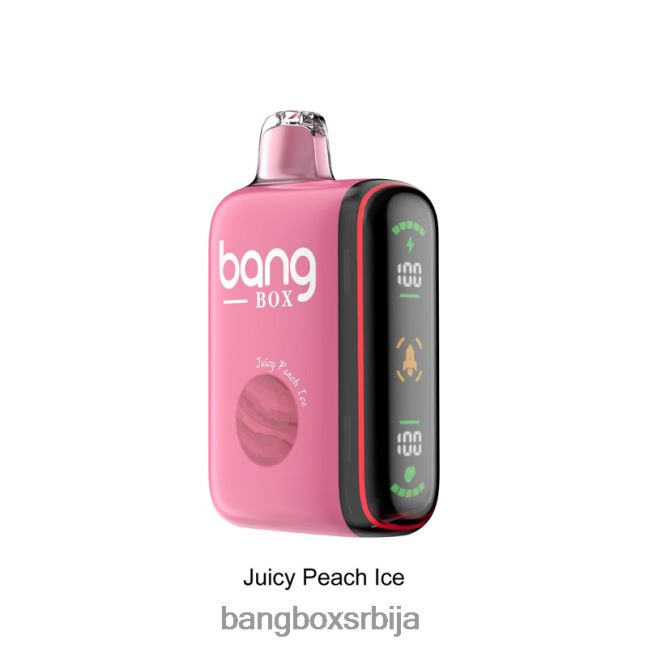 Bang Box 9000-18000 пуффс интелигентни дисплеј снаге сочне брескве леда - Bang Box Flavours