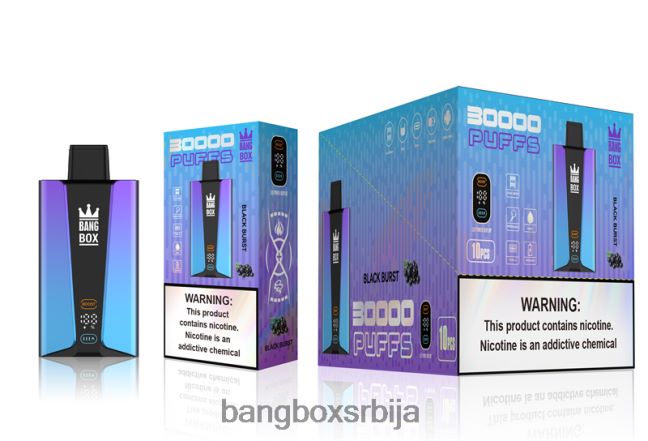 Bang Box Паметни екран са 30000 удисаја црни прасак - Bang Box Flavours