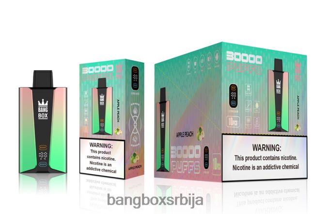 Bang Box Паметни екран са 30000 удисаја јабука бресква - Bang Box Vape Cena