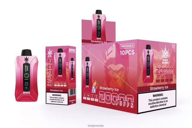 Bang Beach 20000 пуффс смарт сцреен вапе лед од јагоде - Bang Box Price
