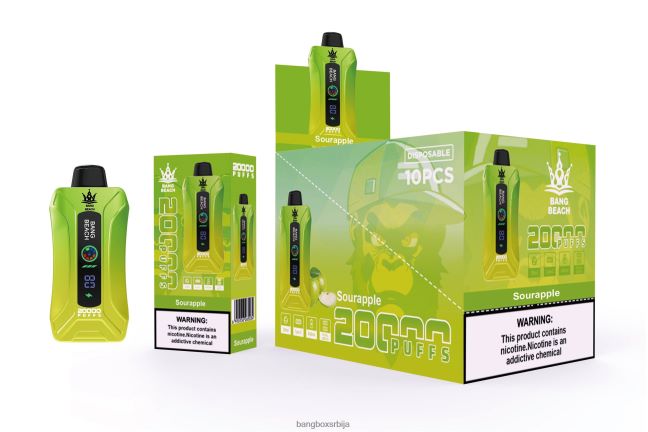 Bang Beach 20000 пуффс смарт сцреен вапе кисела јабука - Bang Box Vape