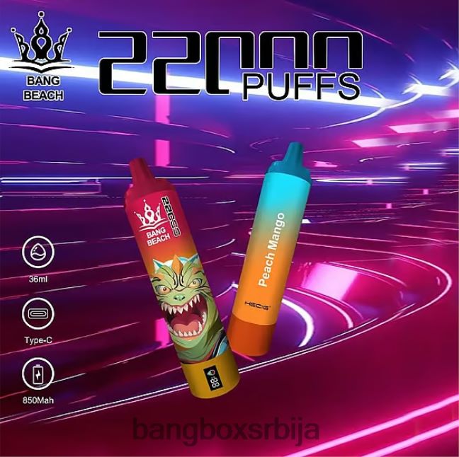Bang Beach Паметни екран са 22000 пуфова бресква манго - Bang Box Cena