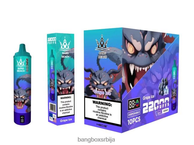 Bang Beach Паметни екран са 22000 пуфова грожђани лед - Bang Box Vape Cena